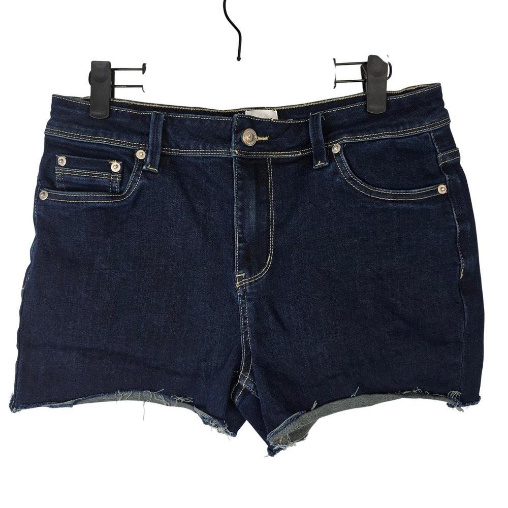 Princess Polly Denim Shorts Womens‎ Size 6 Dark Wash Raw Hem Casual